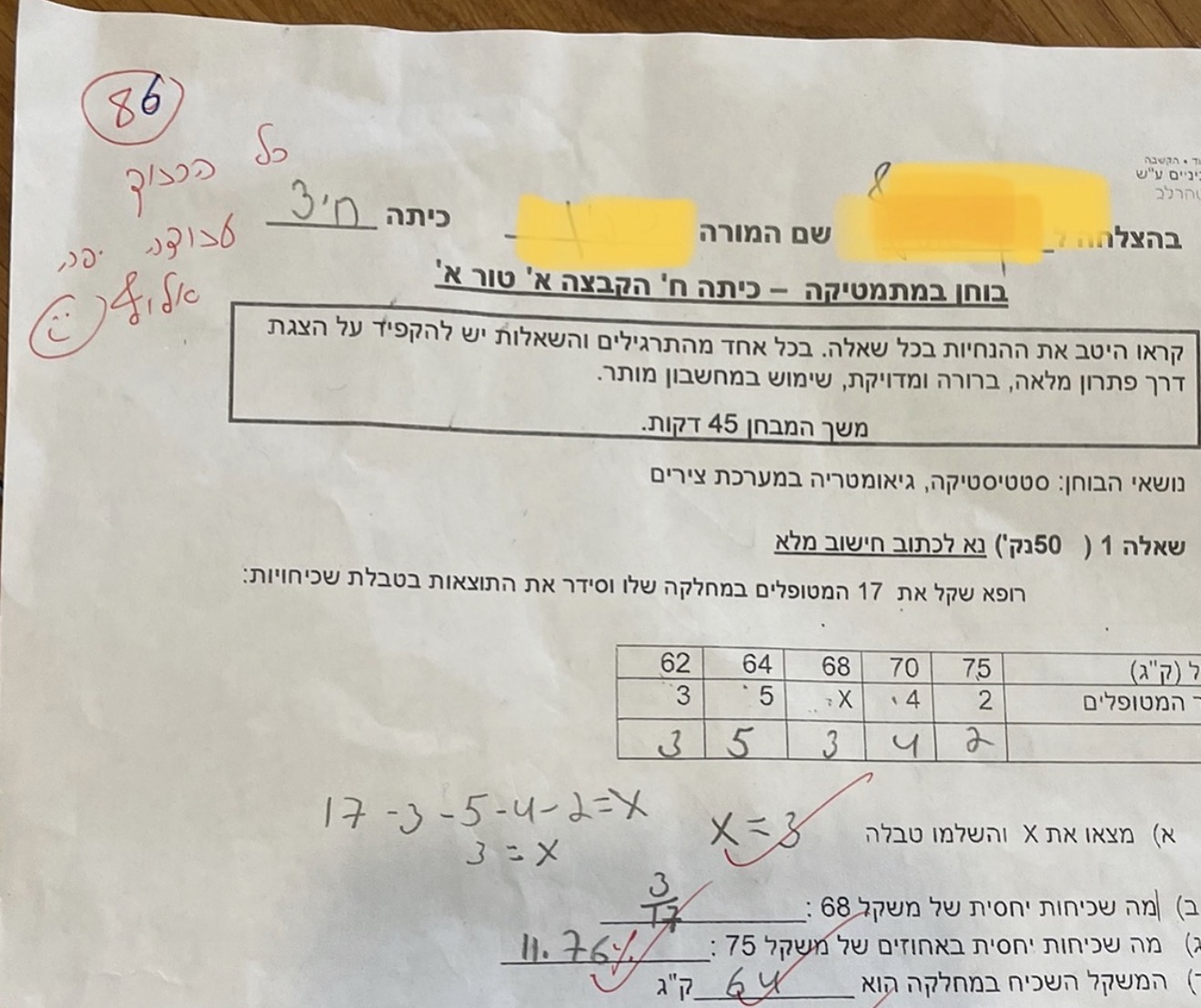 הודעת הורה או תלמיד